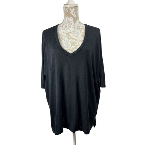 Eileen Fisher Size Small 100% Linen Stretch Knit Oversized Jersey T Shirt Top - Picture 1 of 6